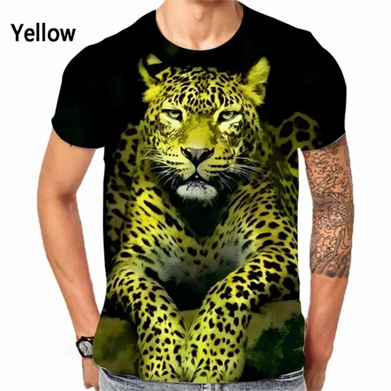 3D Printing Animal Tiger Leopard T-Shirt For Men Women Casual Short Sleeve Tee Tops Streetwear Mens Oversized Tshirt Ropa Hombre