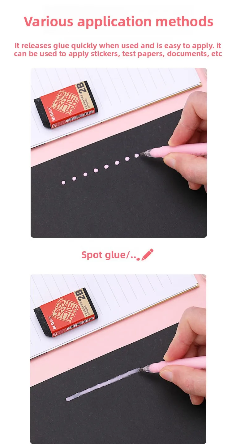 5-farbiger stiftförmiger fester Klebestift für Kinder, schnell trocknender Bastelklebestift für Schule, DIY, Scrapbooking, kreative Kunstwerkzeuge – Detail 7