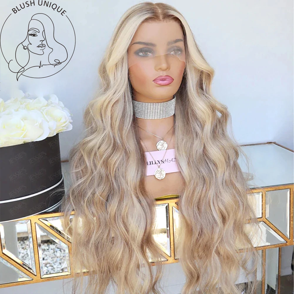 Ash Blonde Lace Front Wig Body Wave Lace Wig 613 Honey Blonde Lace Front Wigs for Women Transparent Heat Resistant Synthetic Wig