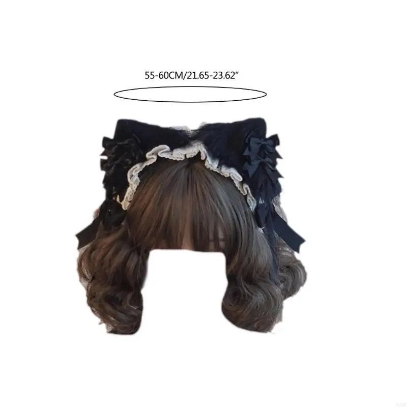 49MF 애니메이션 메이드 헤드 밴드 플러시 귀 귀에 이어 활 헤어 밴드 코스프레 의상 소녀 헤어 액세서리