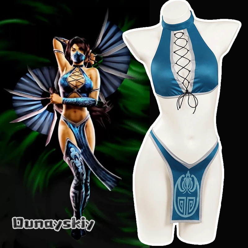 

Kitana Princess Cosplay Costume Sexy Swimwear Jumpsuit Beach Wear Swim Suit Role-playing Adult Women's Dresses Anime Outfit