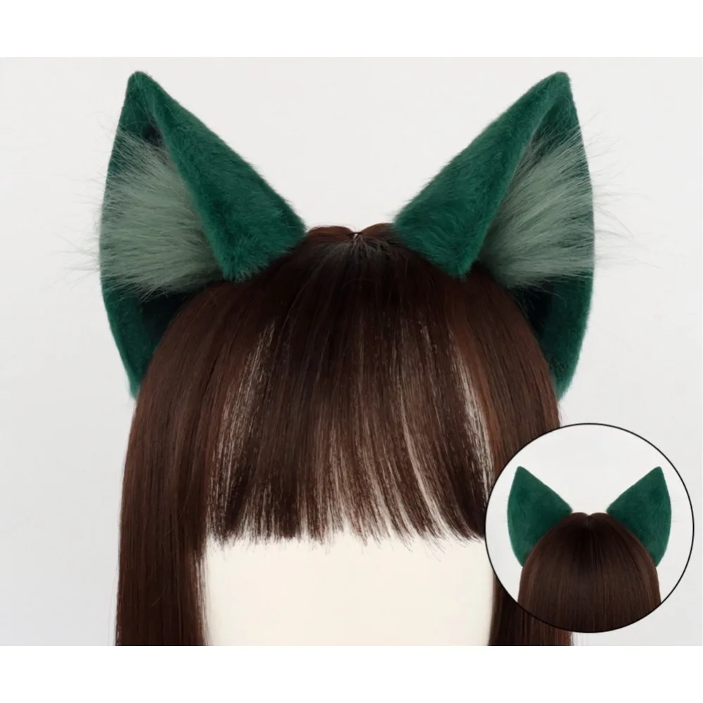 

Cute Animal Ear & Tail Cosplay Set: Realistic Plush Cat Ear Headband, Essential Beast Tail Prop for Comic Con