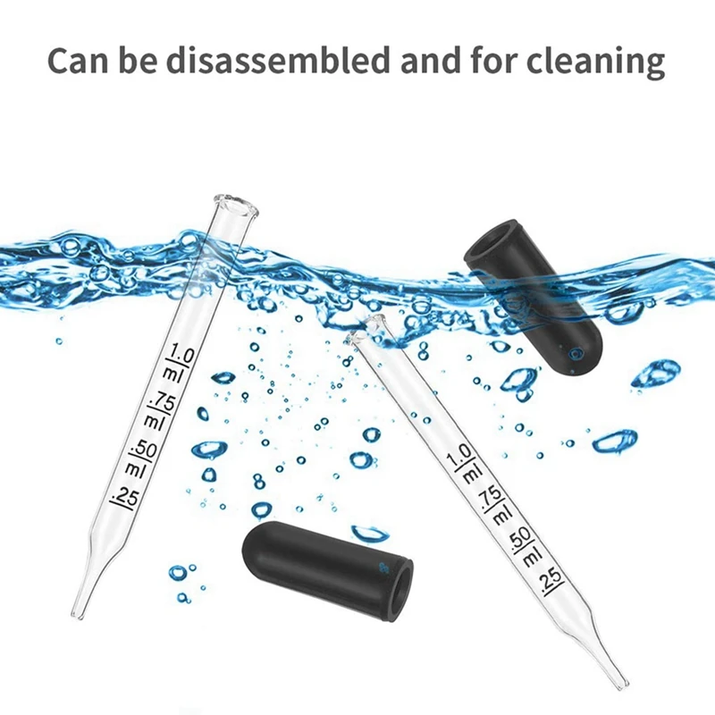 X17A 2025 НОВИНКА-200 шт. 1 мл стеклянные капельницы для жидкости, пипетки-капельницы с черной всасывающей лампой, для жидкости для макияжа, прямой наконечник