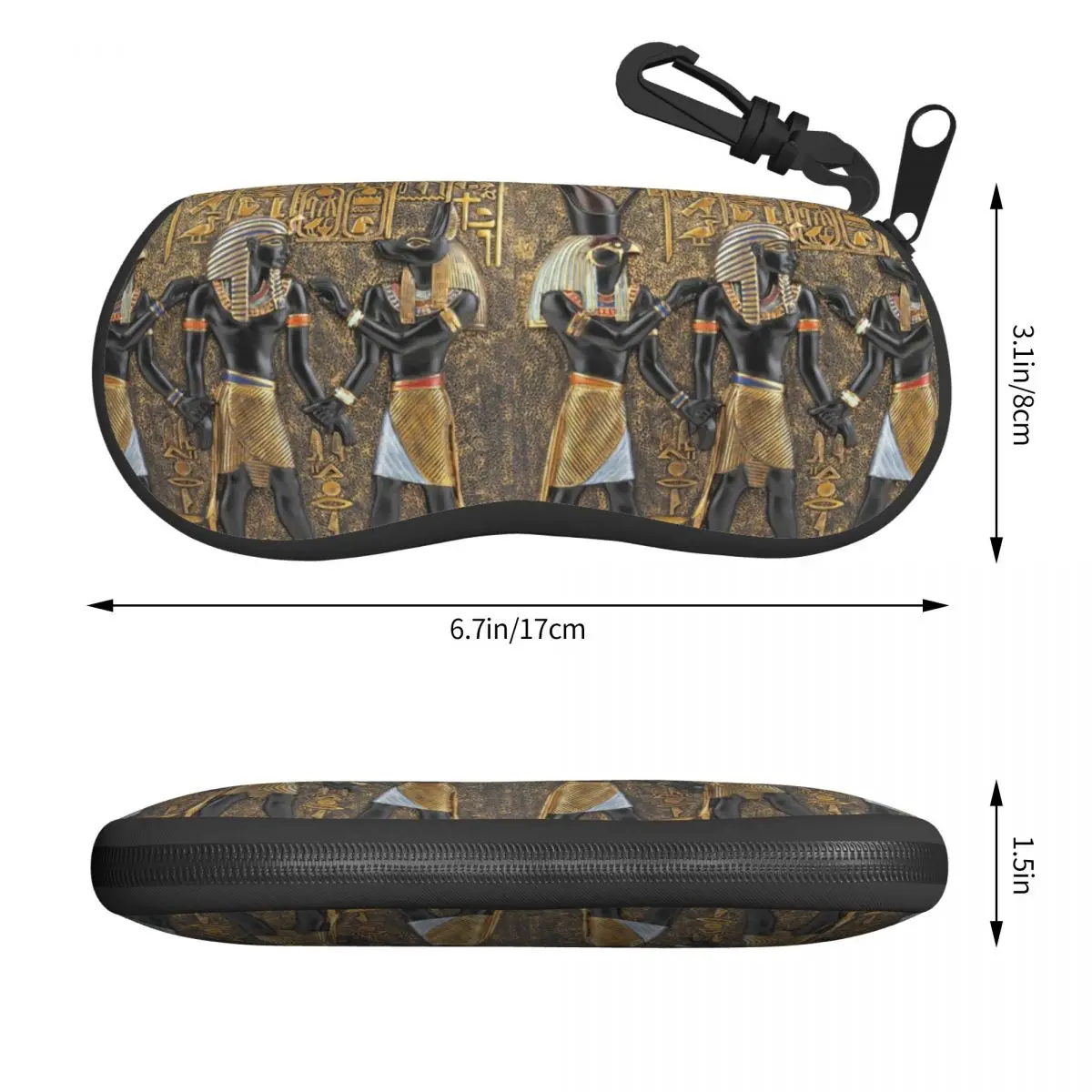 Custom Ancient Egypt God Horus And Anubis Glasses Case Portable Egyptian Pharaoh Shell Eyeglasses Case Sunglasses Box