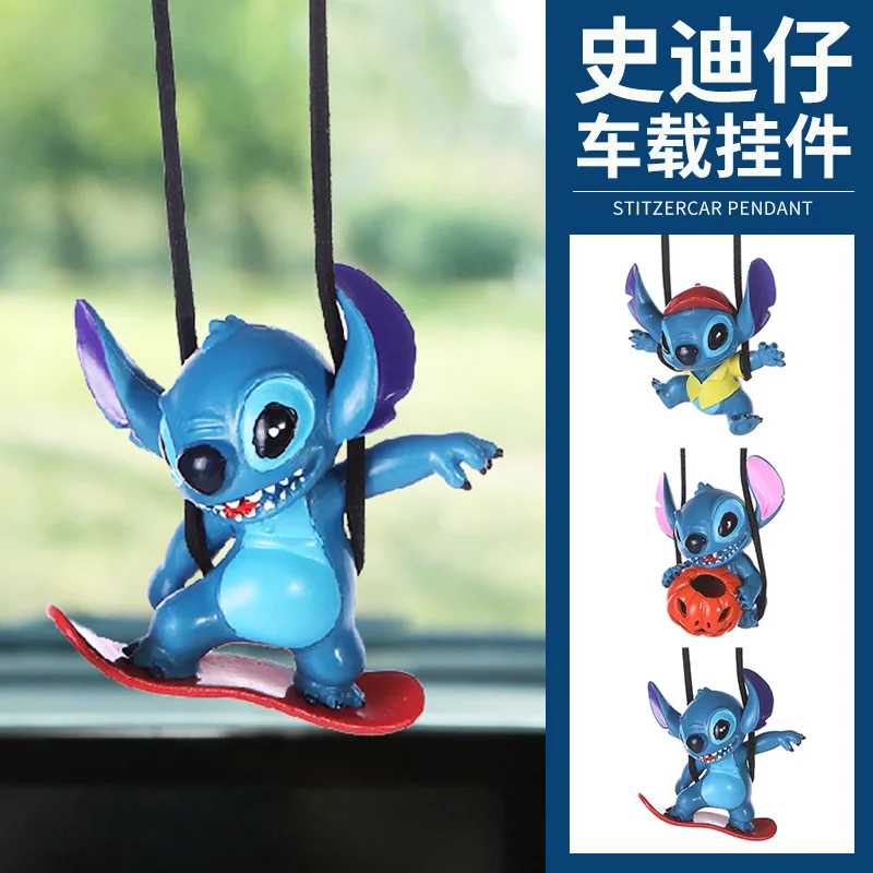 Disney Anime Film Stich Action figur Modell Dekoration Auto Rückspiegel hängen Anhänger Auto Interieur Ornamente Zubehör