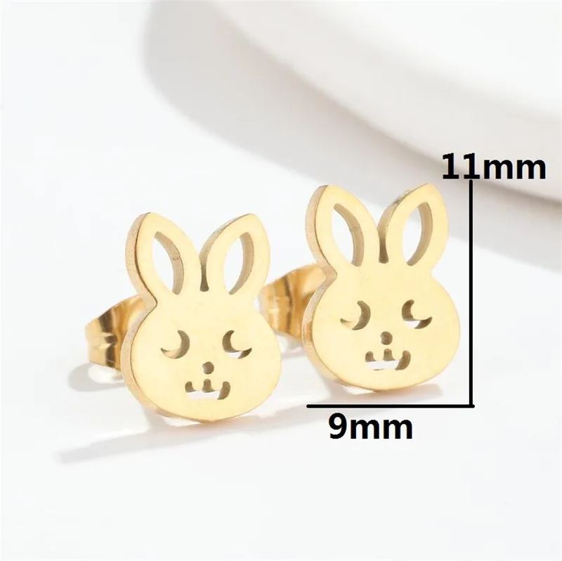 Golden Stainless Steel Mini Stud Earrings Women Everyday Jewelry Cute Leaf Boots Music Star Cactus Earings Pendientes Gifts