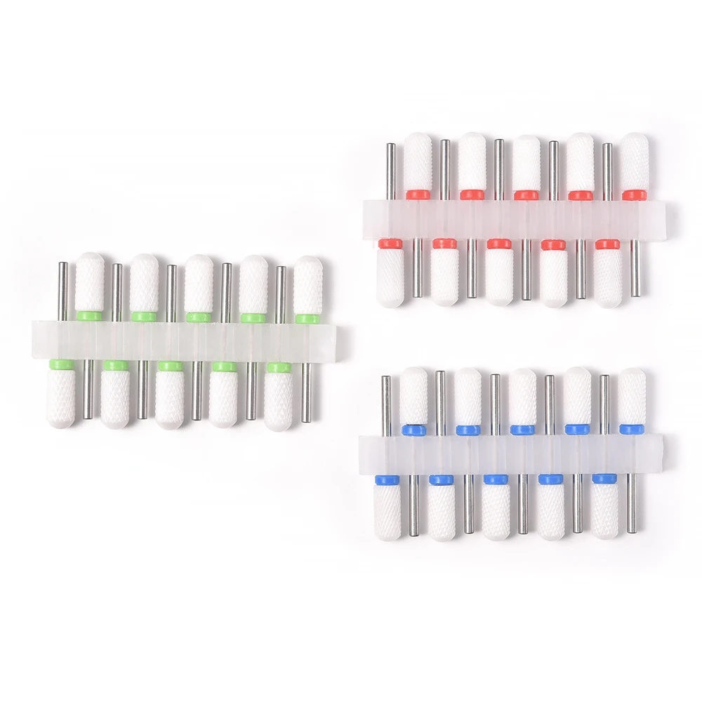 10Pcs Ceramic Nail Drill Bits Set Milling Cutter for Manicure Drills Electric Nail Files Cuticle Remove Nail File Art Tools