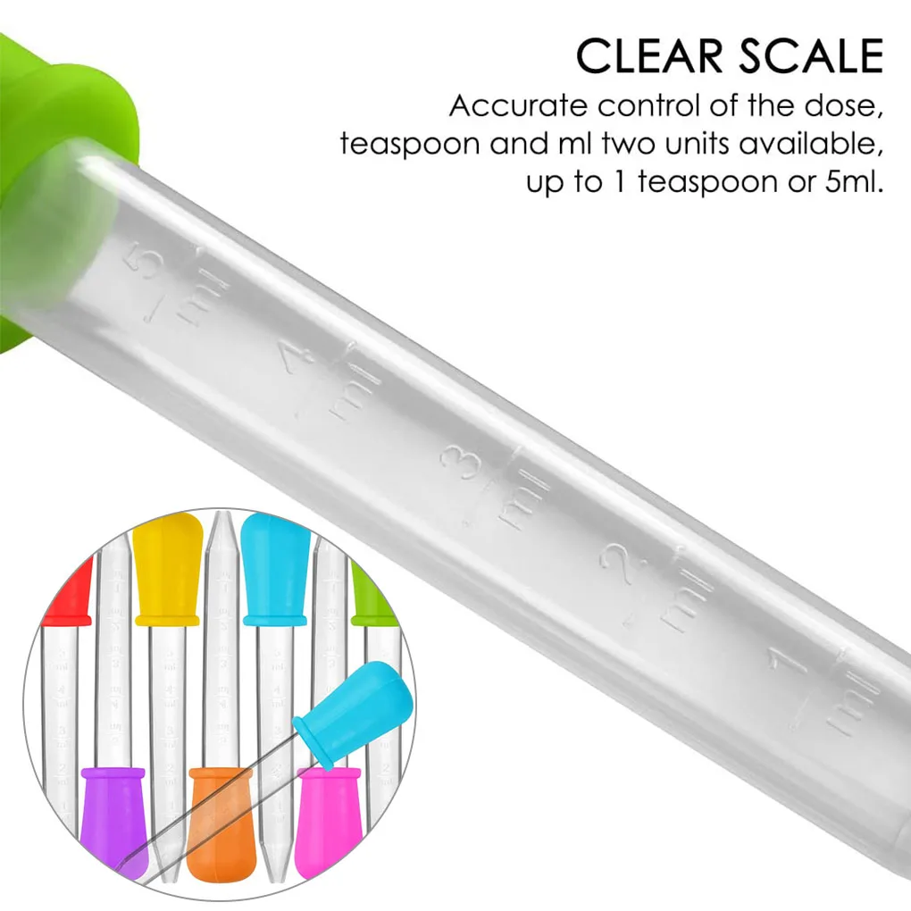5PCS 5ml Kleine Silikon Kunststoff Pipette Dropper Fütterung Medizin Flüssigkeit Auge Ohr Pipette Dropper Labor Experiment Spielzeug geschenk – Detail 12
