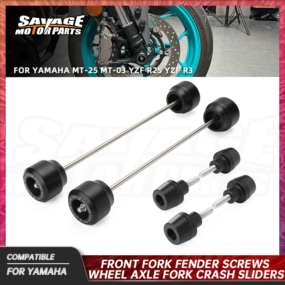 

MT03 MT25 Wheel Axle Fork Crash Sliders For Yamaha YZF R25 R3 Motorcycle Rear Wheel Hub Anti-Collision Front Fork Fender Screws
