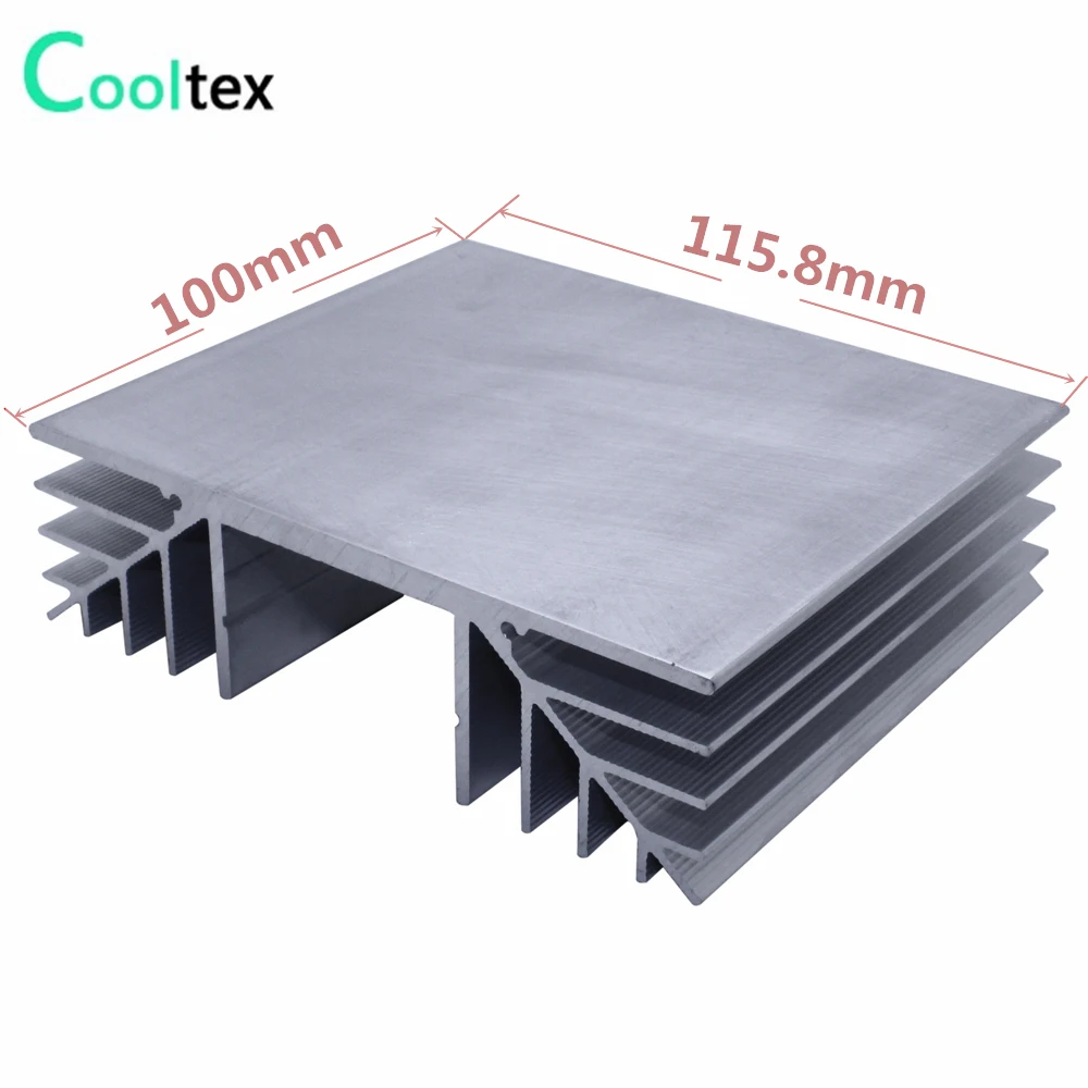 High quality  100x115.8x32.8mm radiator Aluminum heatsink Extruded  heat sink for power amplifier Electronic heat dissipation