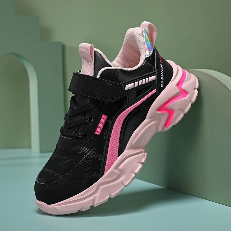 Mädchen-Turnschuhe, modisch, rutschfest, lässig, flach, Laufschuhe für Schüler, Kinder, Outdoor-Sport, Wanderschuhe, Größe 28–39 – Detail 2