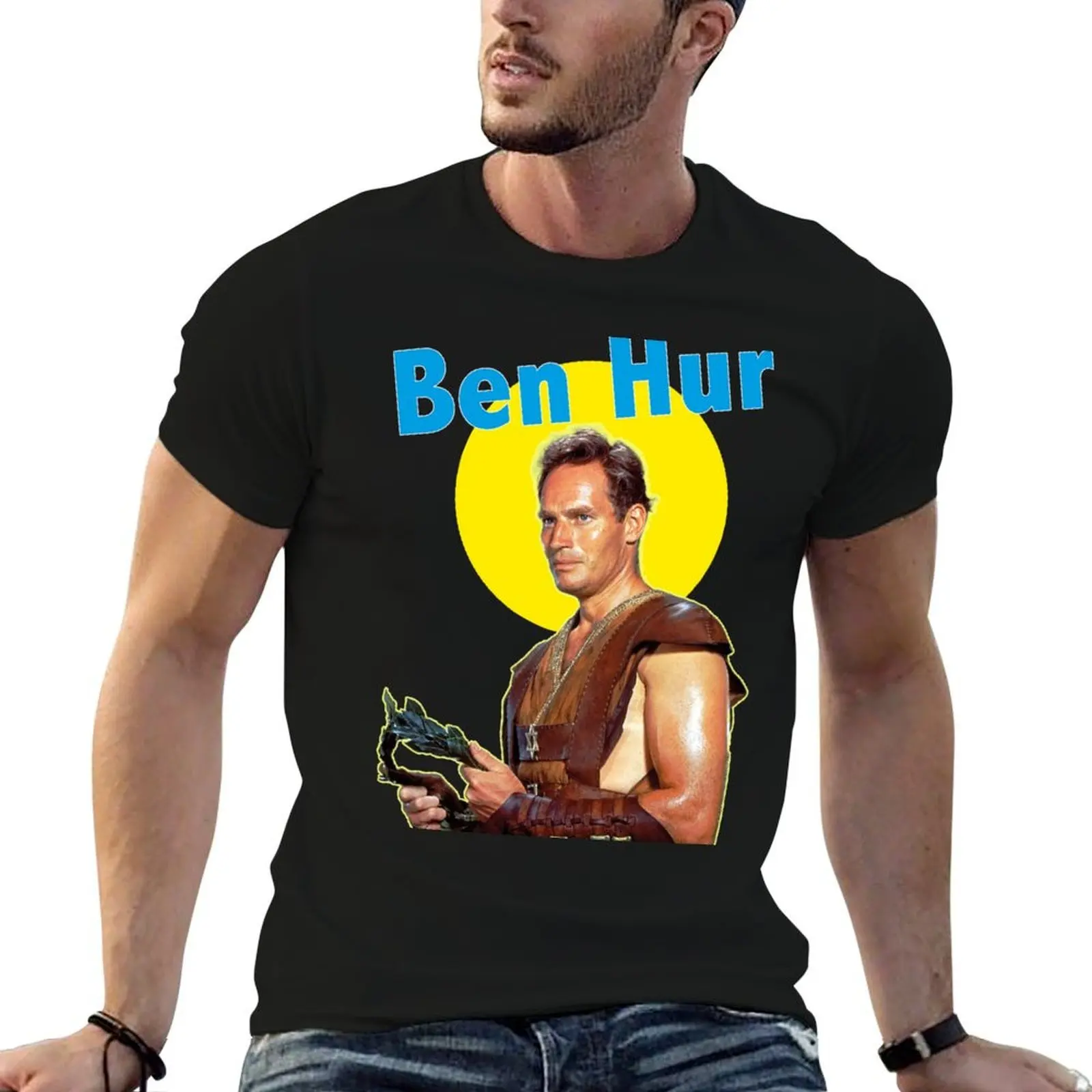 

Хлопковые забавные футболки Hur, Wyler, футболка из фильма Чарльтона, рубашки Монгаменталь для мужчин с рисунком, рубашки Бен, Heston, t William