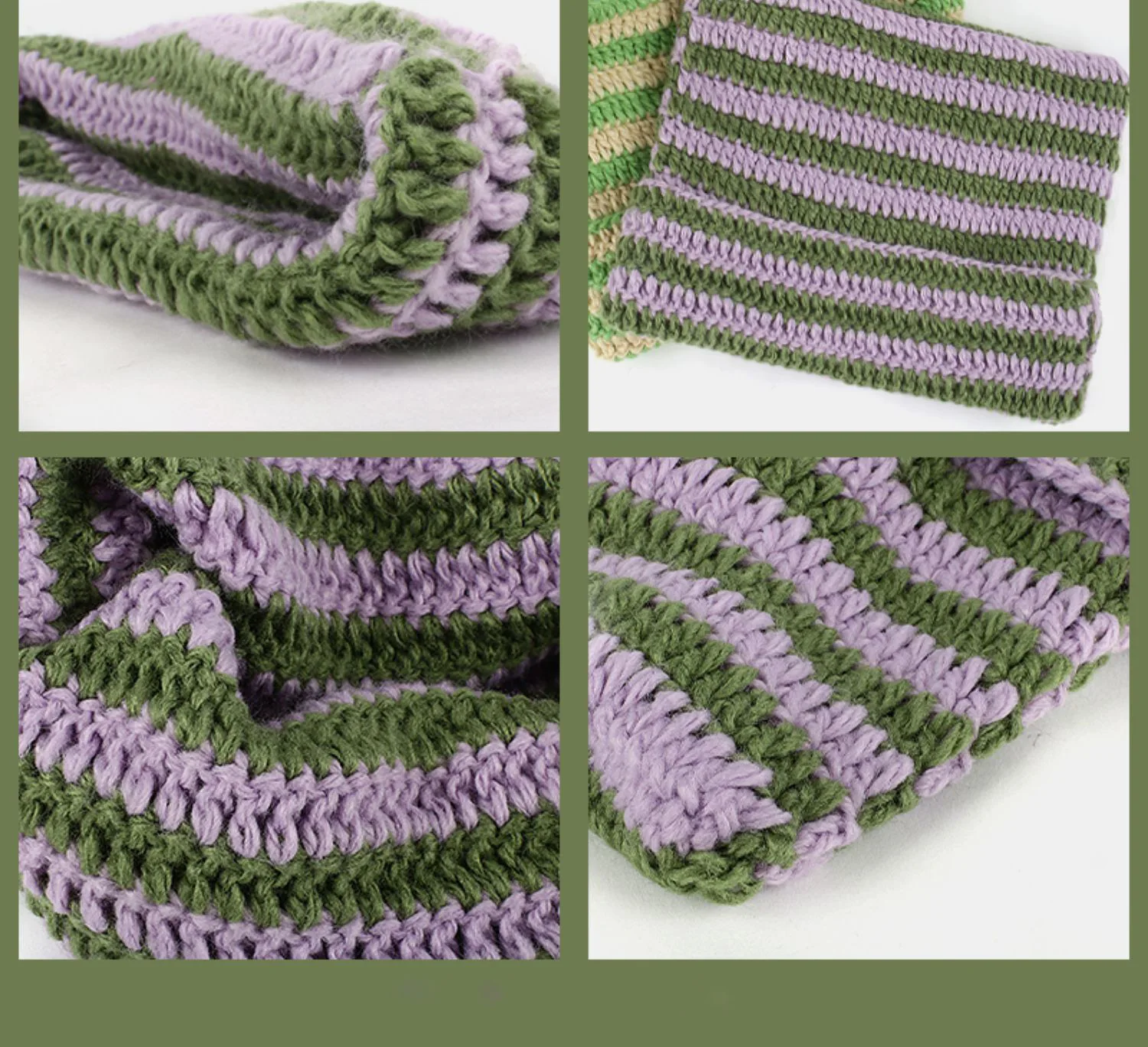 Gorro de lana de punto con rayas para mujer, Gorro con orejas puntiagudas, estilo coreano, para Otoño e Invierno