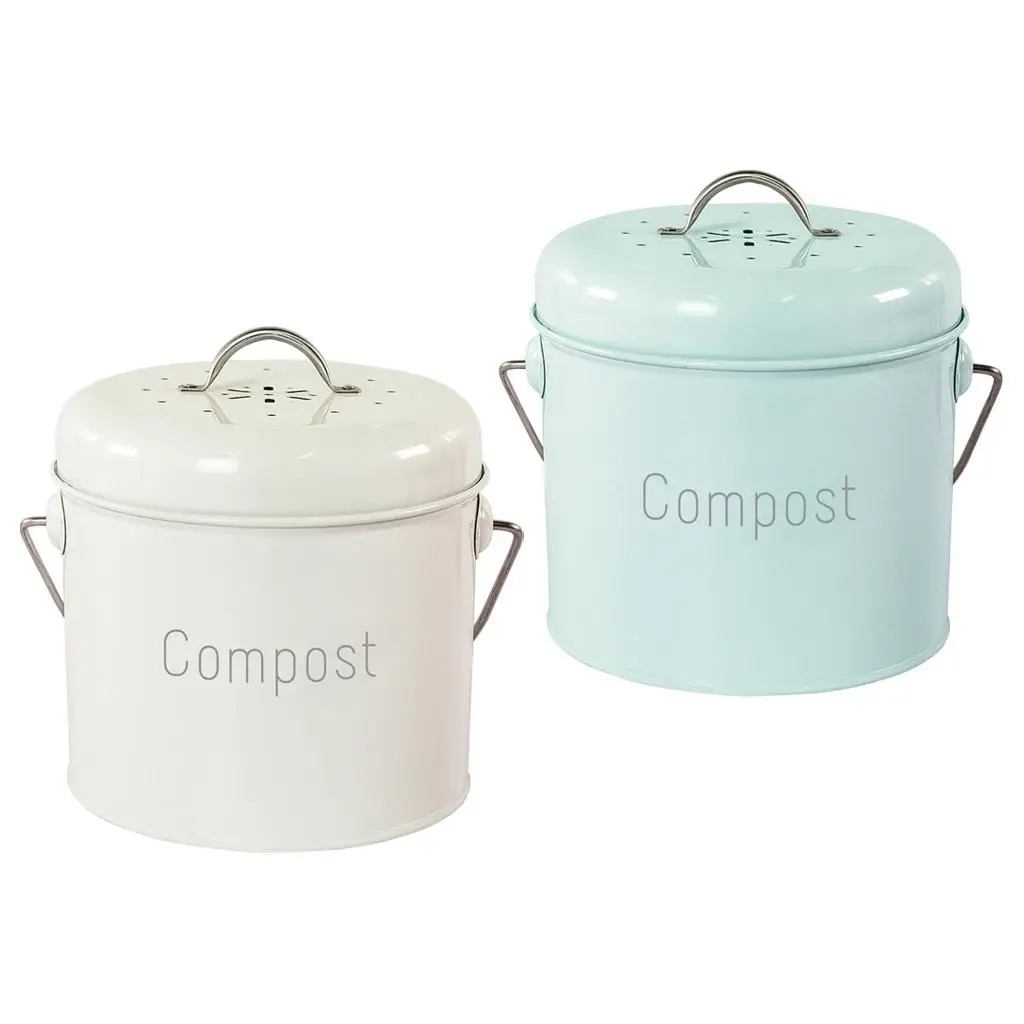 3L Kitchen Compost Bin Farmhouse Compost Caddy Bin for Food Waste Rust Proof