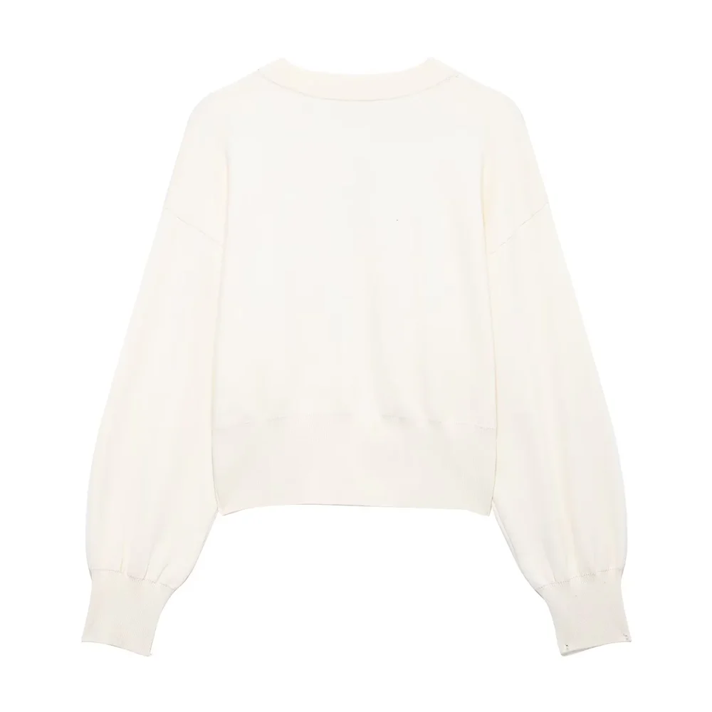 2025 RARA Set da donna lavorato a maglia con cardigan a bottoni e girocollo e minigonna in elegante bianco sporco