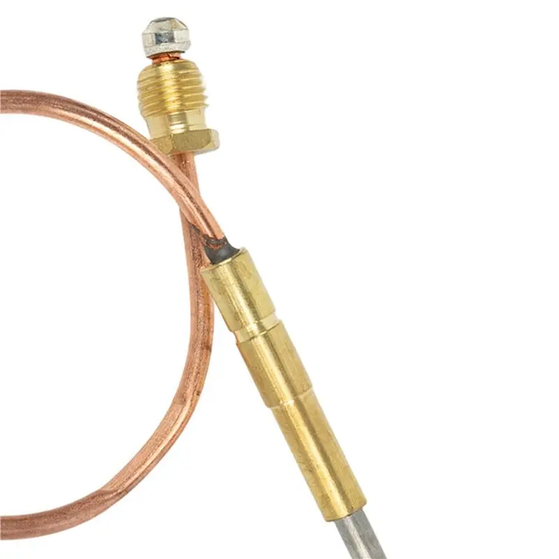 T27C 2PC 60Cm Valve Fittings Flameout Protection Copper Tube Type Thermocouple M9x1 With Boiler Valve Gas Cooker Thermocouple