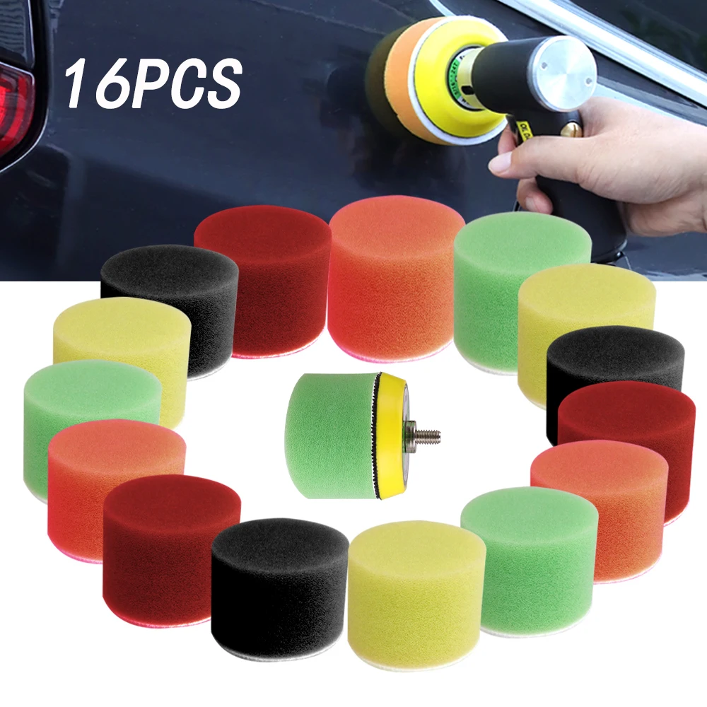 

16Pcs 2" 50mm Buffing Sponge Polishing Pad Kit for Air Sander Car Buffing Waxing Car Cleaning Tools ﻿