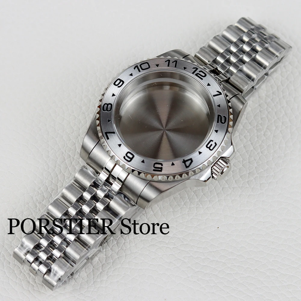 40mm nh35 case and bracelet stainless steel sapphire glass waterproof for Explore Sub mod nh34 nh35 nh36 movement 28.5mm dial