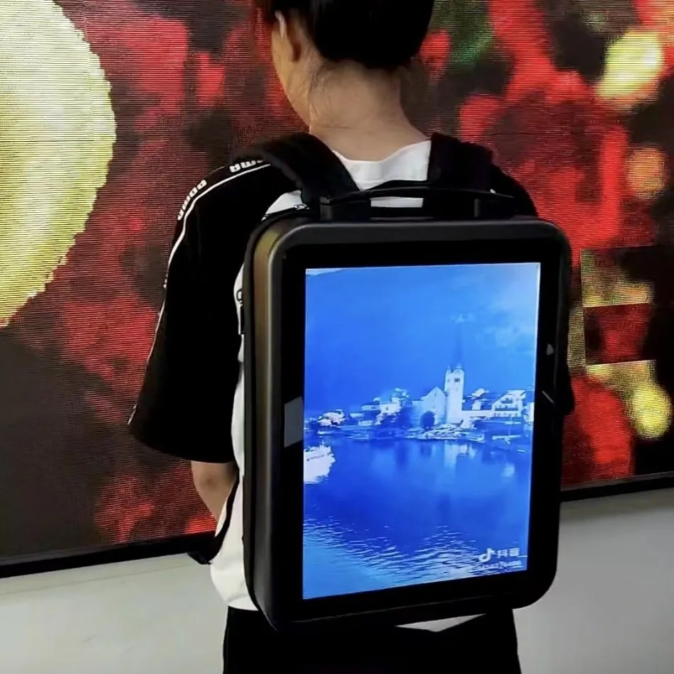 Hot Sell Portable IP65 Waterproof Backpack Billboard Customized Android LCD LED Outdoor Marketing Human Walking Advertising