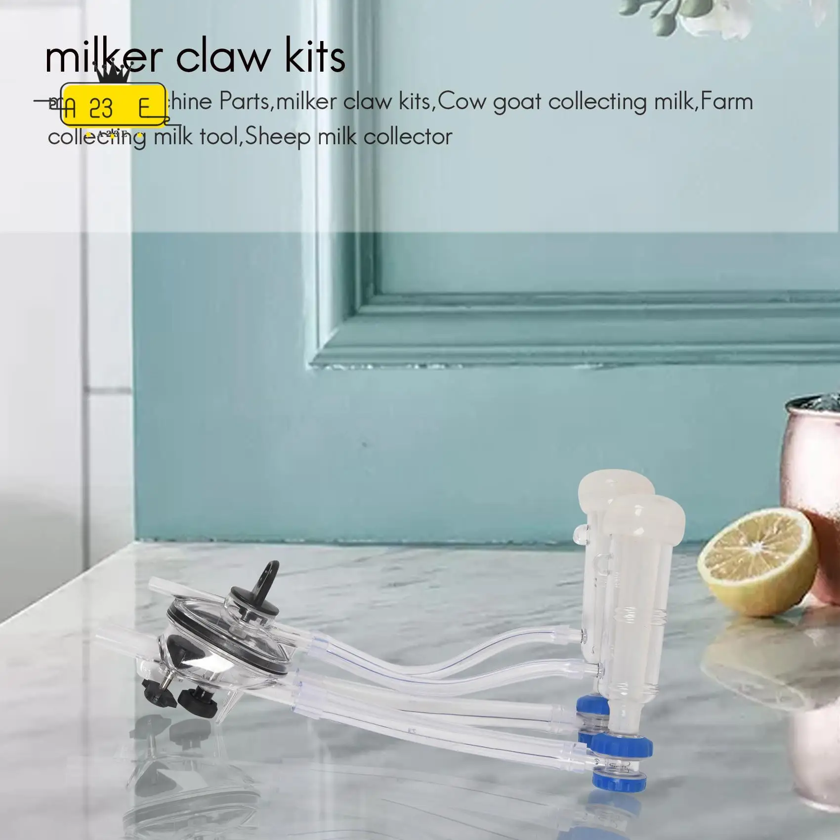 

A23E-Goat Sheep Milker Machine Parts Claw Kit Milking Teat Cups Manual Collector Portable Goat Milking Machine Part For Cows Cat