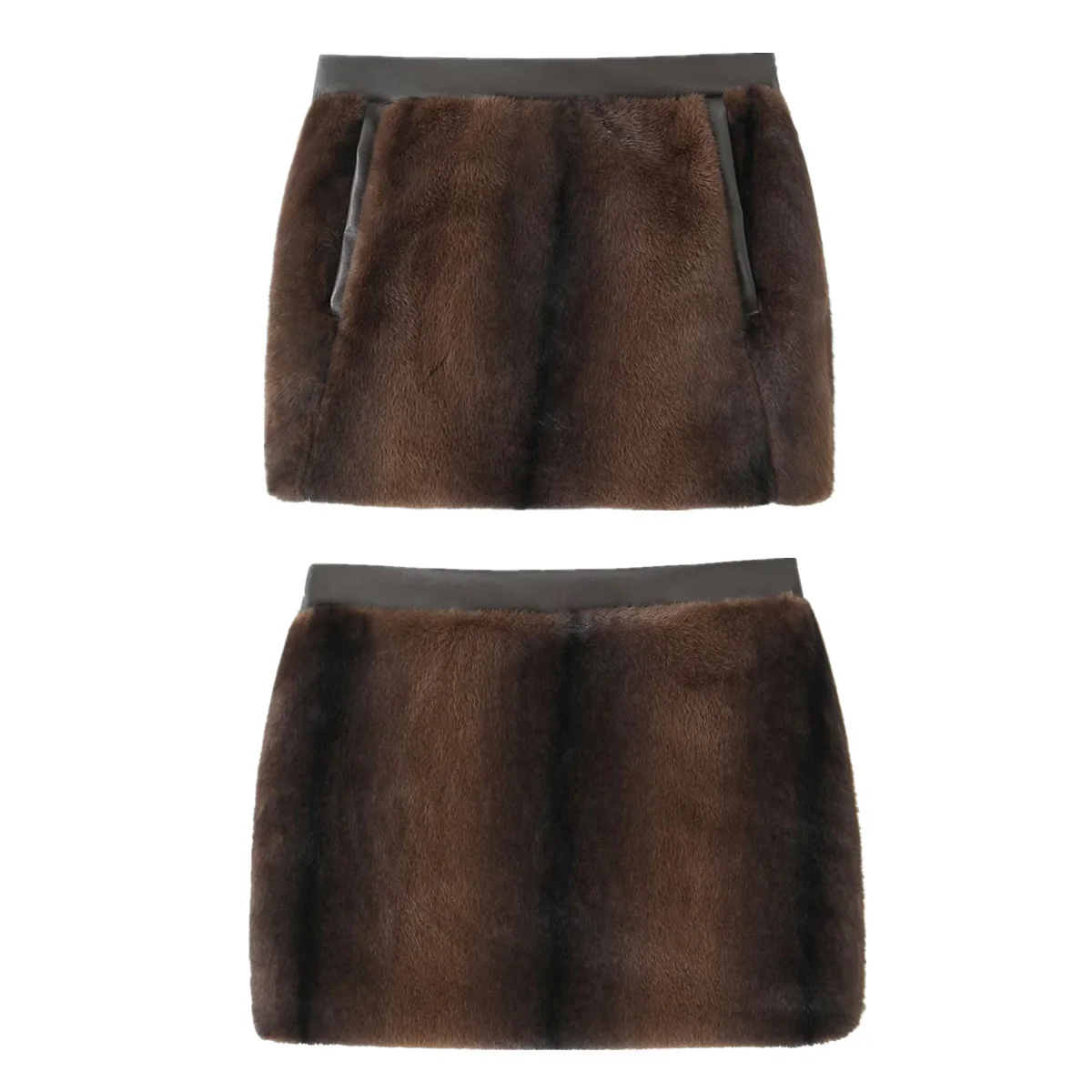 Jenny&Dave Nordic Winter Artificial Fur Splicing Skirt Woman Clothing Fashion Girls Streetwear Faldas Skirts Women