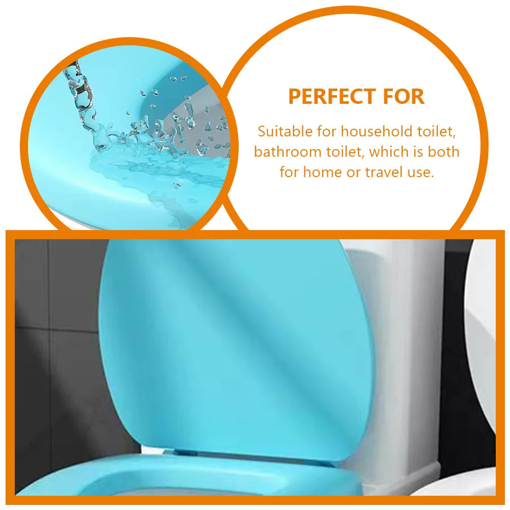 

Thickened EVA Toilet Seat Cover Blue UO Shape Comfortable Washable Reusable Bathroom Toilet Lid Camping Padded Home Travel