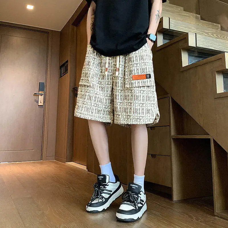

Casual Summer Men's Short Pants Five-Quarter Running Sports Middle-Pants Trendy American Workwear for Teenage Students