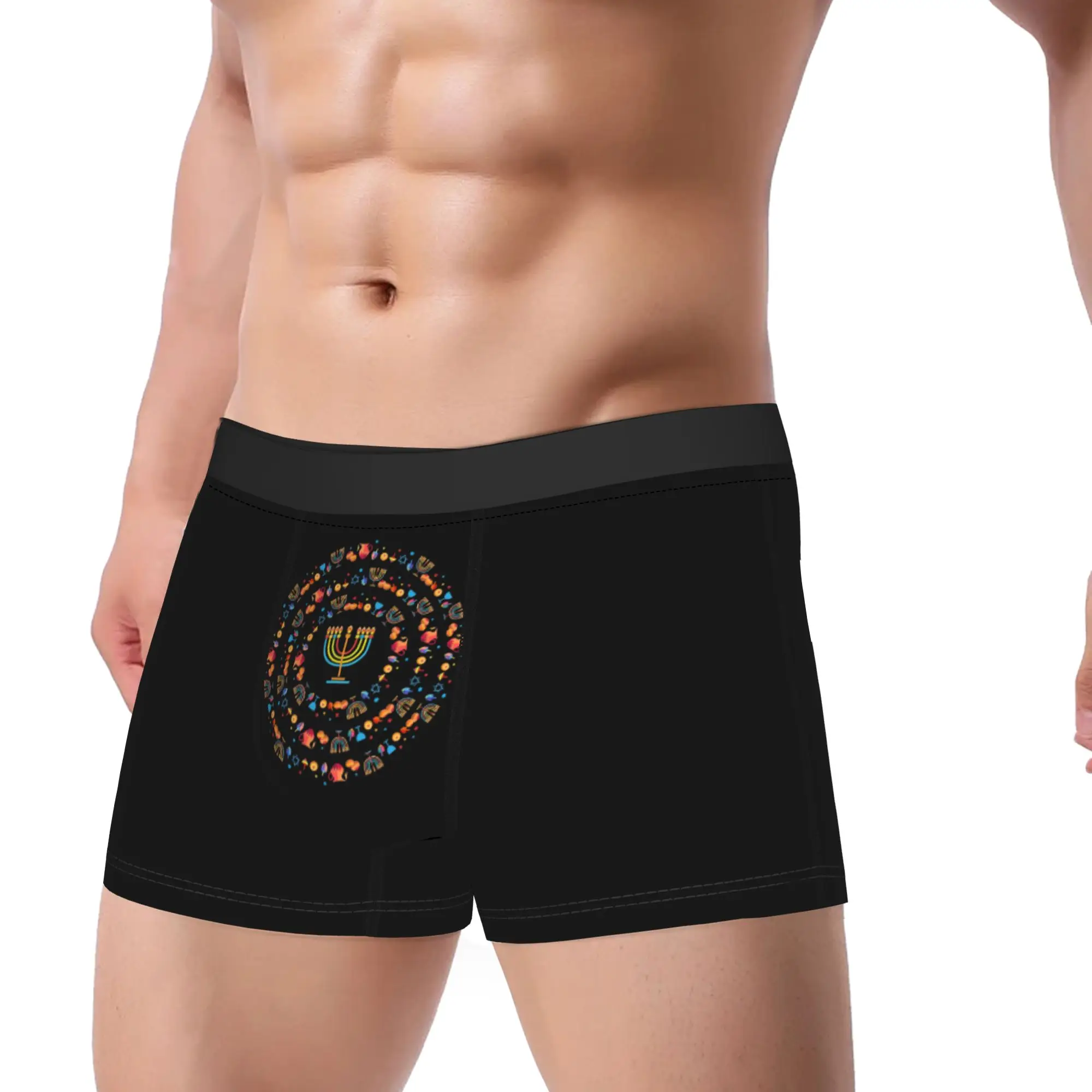 Humor Boxer Happy Hanukkah Menorah Jewish Shorts Panties Briefs Men Underwear  Soft Underpants for Male Plus Size