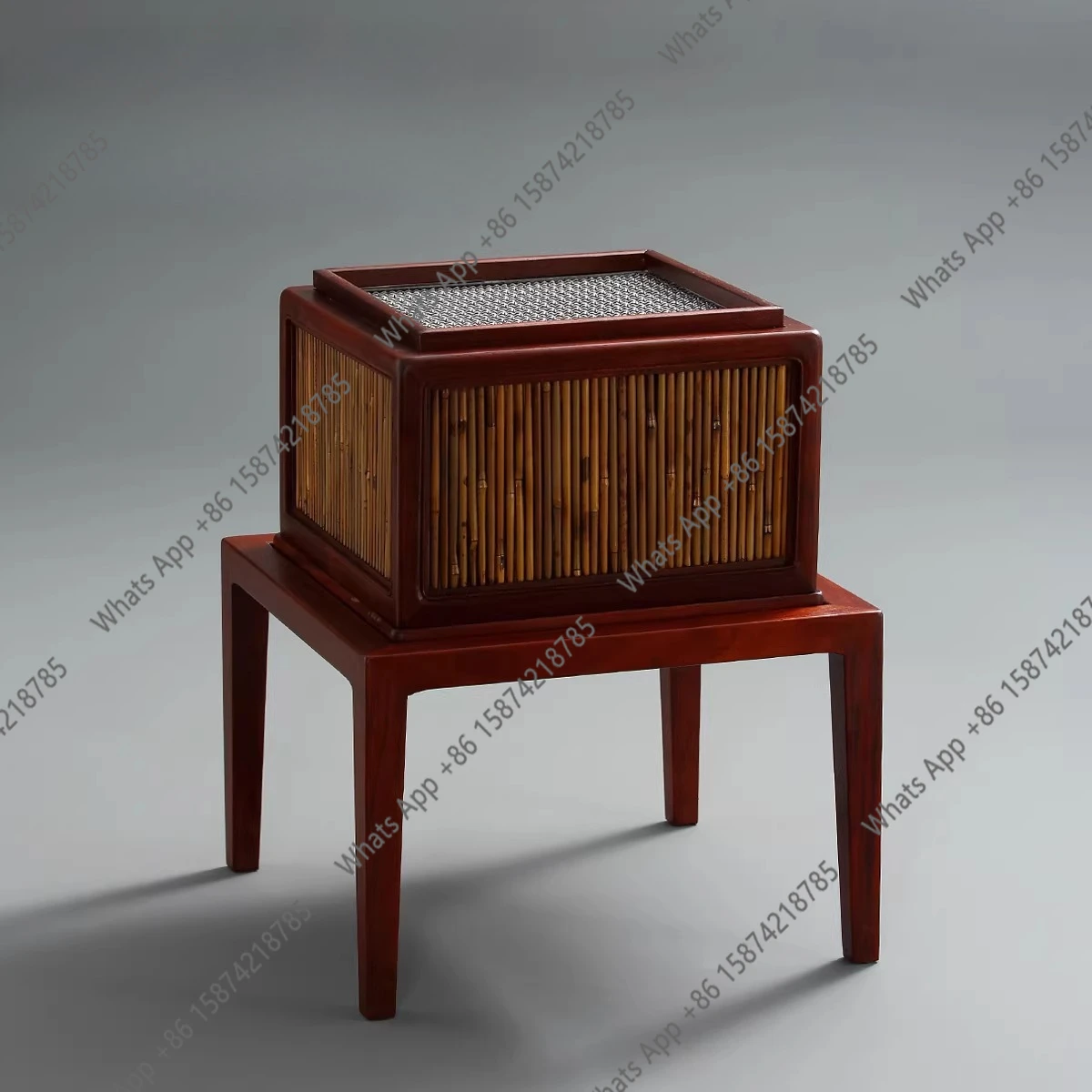 Fire bowl two-piece set, red Xiangfei bamboo enclosure, tea brewing, rosewood tea table barbecue outdoor oven