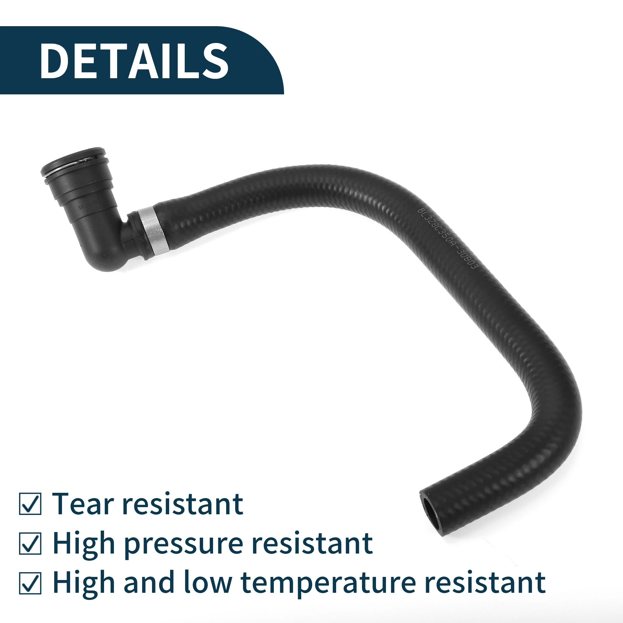 X Autohaux خرطوم مشعاع السيارة خرطوم سخان السيارة رقم BL3Z8C350A/BL348C350AB لفورد F-150 2011-2014 أنبوب تبريد مطاطي أسود