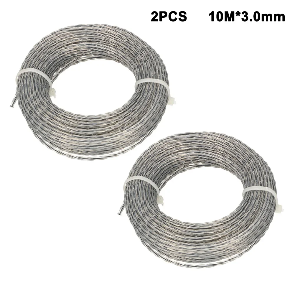 2 Sets Nylon Core Reinforced Trimmer Line 2 0 4 0 mm x 10m (20m) Replacement Spools for Handheld Electric Lawn Trimmers