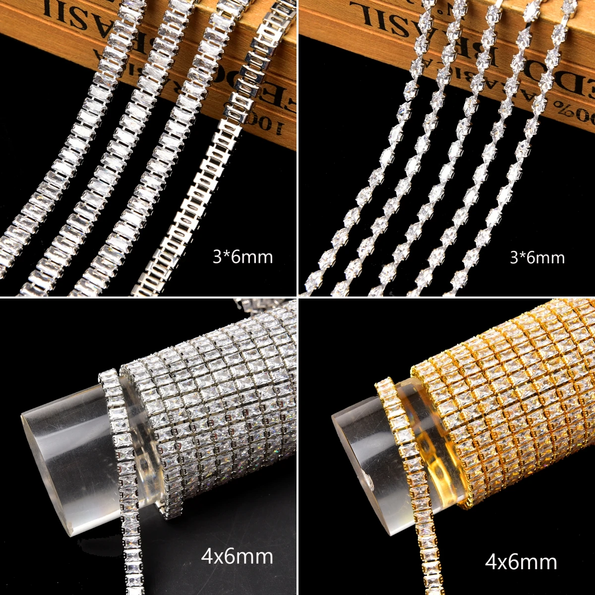 Bling Sew On zircone strass Cup Chain Glitter Silver Crystal Trim accessori per abbigliamento fai da te cintura cucito Shinny Decoration