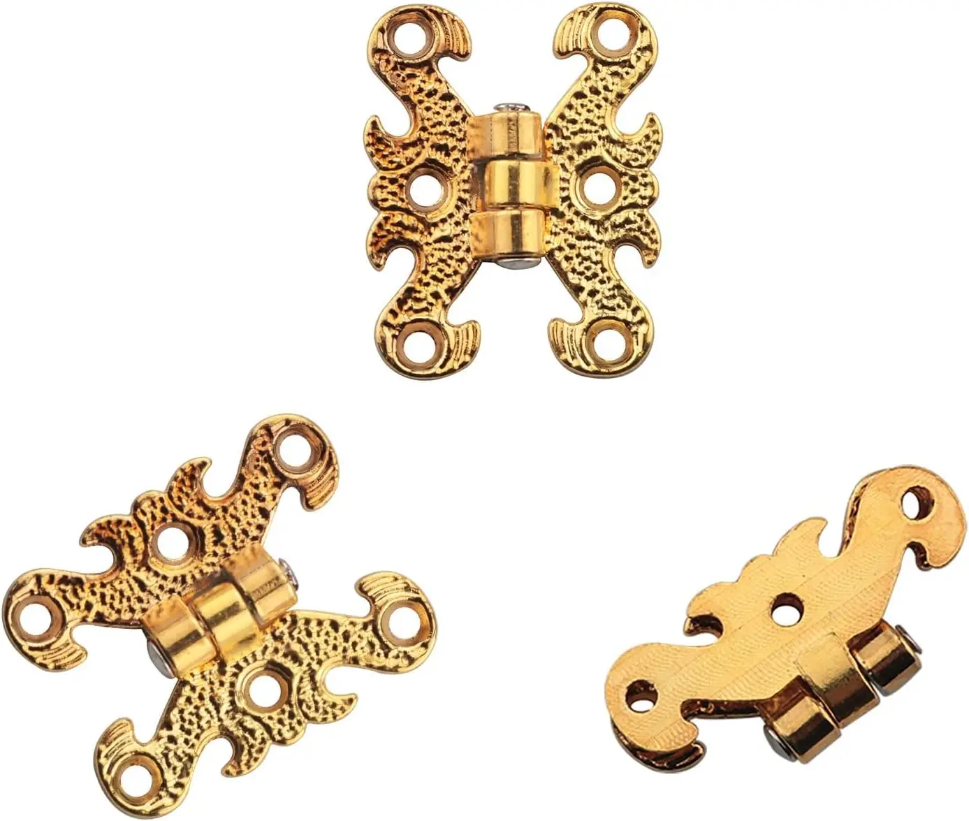 50Pcs Zinc European Antique H-Shape Mini Hinges With Screws Jewelry Boxes DIY Craftwork