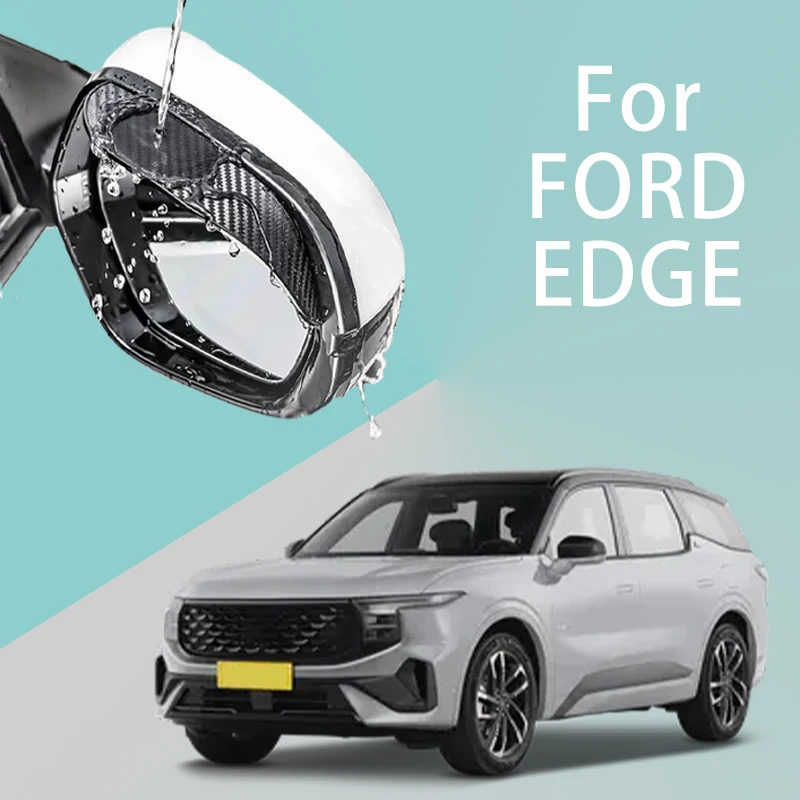 

For FORD EDGE car rearview mirror rain brow thickened carbon fiber texture rearview mirror rain brow