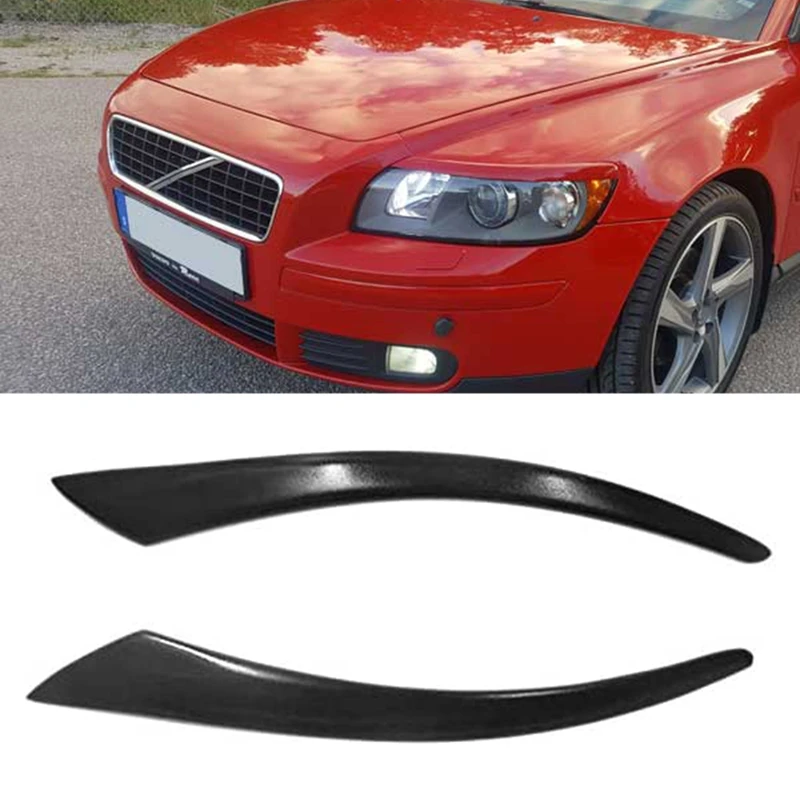 

For VOLVO S40 V50 2004-2012 Resin Headlights Eyebrows Eyelids Cover Eyelash Head Light Lamp Sticker