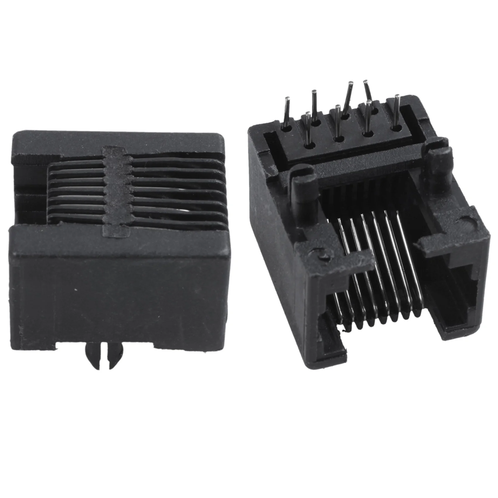 Superior-100Pcs RJ45 8P8C Computer Internet Network PCB Jack Socket Black