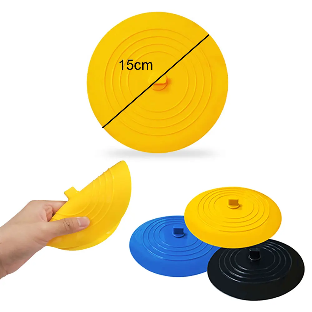 Silicone world 15cm Silicone Bathtub Stopper Leakage-proof Drain Cover Sink Hair Stopper Tub Flat Plug Stopper Bathroom Tools