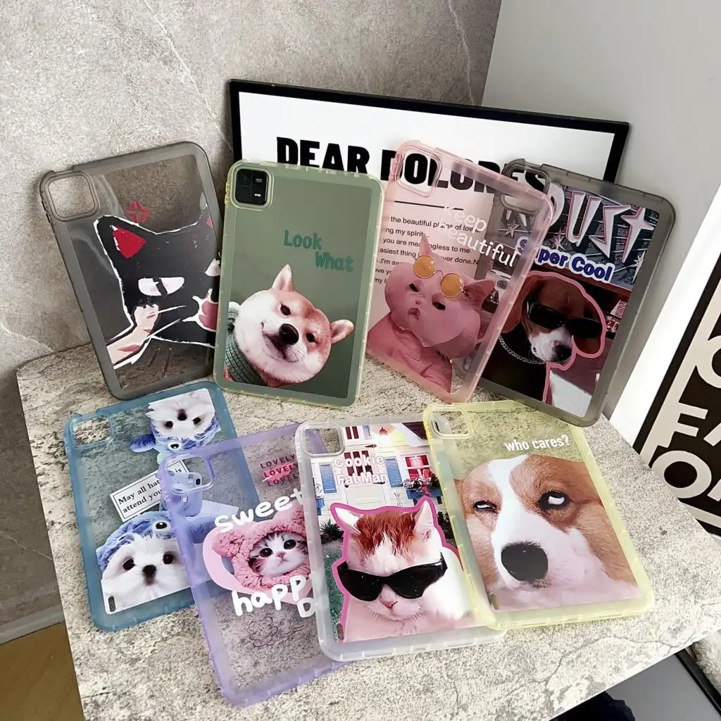 The Most Fashion Cute Dogs Cats Tablet Cases for Xiaomi Pad 6 5 Pro 11inch TPU Cover For MI Pad 5 6 Funny Transparent shell