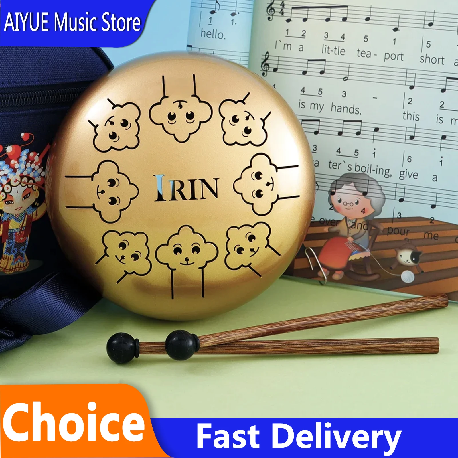 

IRIN 5.5 Inches 8-tone Steel Tongue Drums Hollow Out Design Spirit Training Zen Practitioner For Exercise Tools With Parts