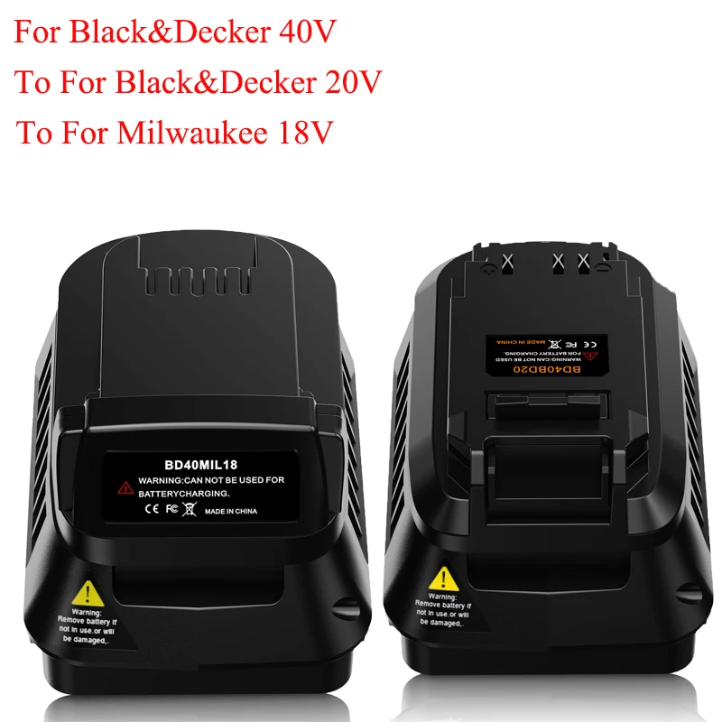 

BD40BD20 BD40DW20 BD40MIL18 Adapter for Black&Decker 40V To for Black&Decker/for Dewalt/for Milwaukee 18/20V Battery Power Tools