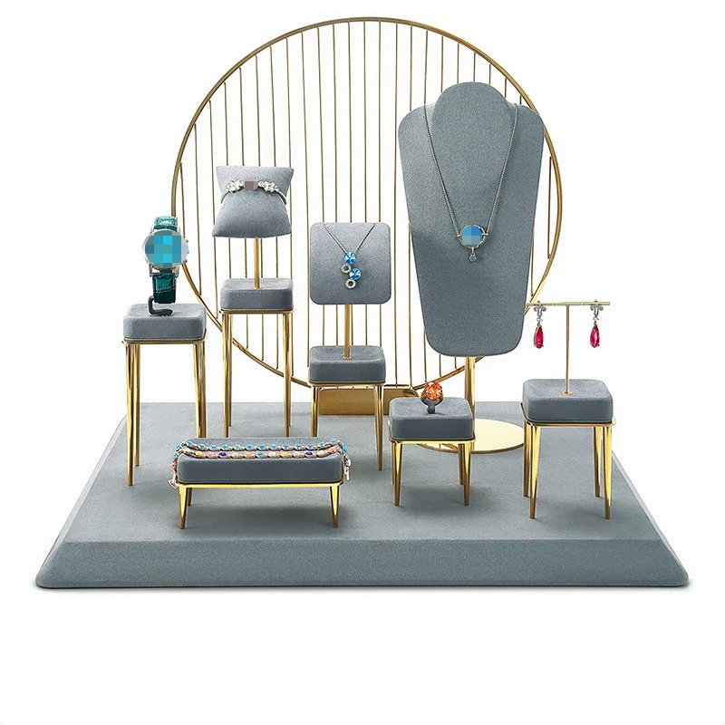 Jewelry display rack Necklace watch Jewelry display props Ring earrings display rack Jewelry gray display rack