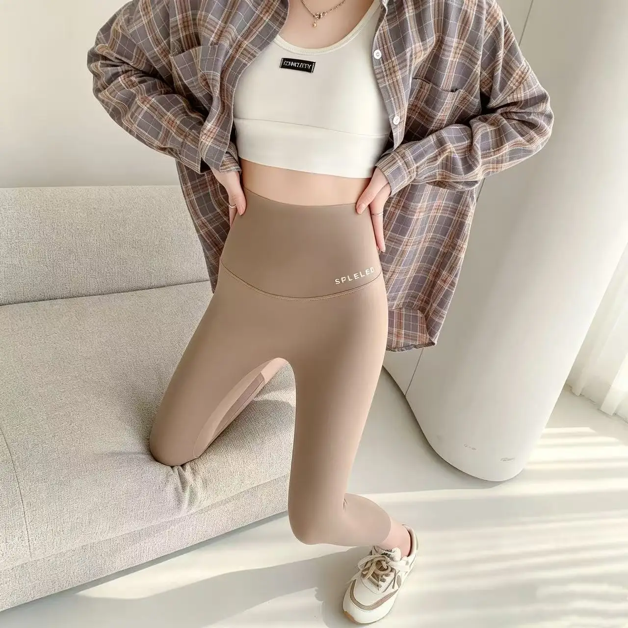 Womens Summer Thin Shark Pants Outer Wear Slimming Body Shaping Elastic Yoga Leggings Versatile Base Layer Pants