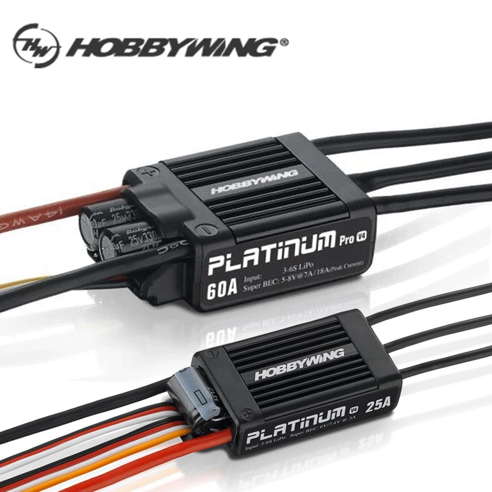 

Hobbywing Platinum V4 25A 60A 3-6S бесщеточный ESC электронный регулятор скорости встроенный BEC для радиоуправляемых самолетов вертолетов аксессуары