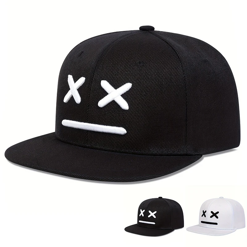Unisex XX Smiling Face Embroidery Hip-hop Hats Spring Autumn
