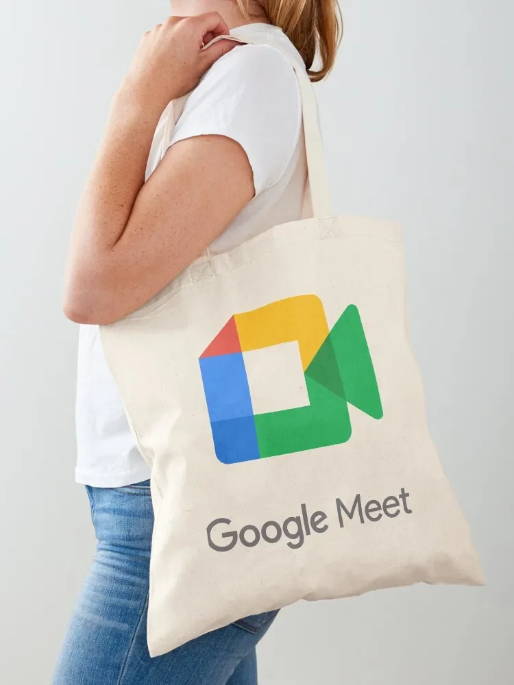 

Google Meet (New Logo 2020) Tote Bag Reusable bags Handbags shopper bags for women bags for women