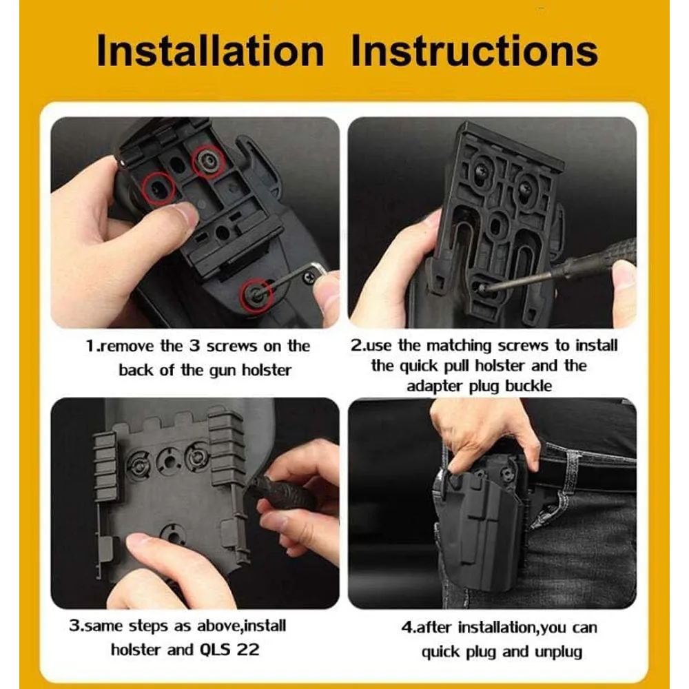 NEUER modularer Pistolenholster-Adapter aus Metall, kompatible QLS-Plattform, taktisches Schnellwechselset – Detail 23