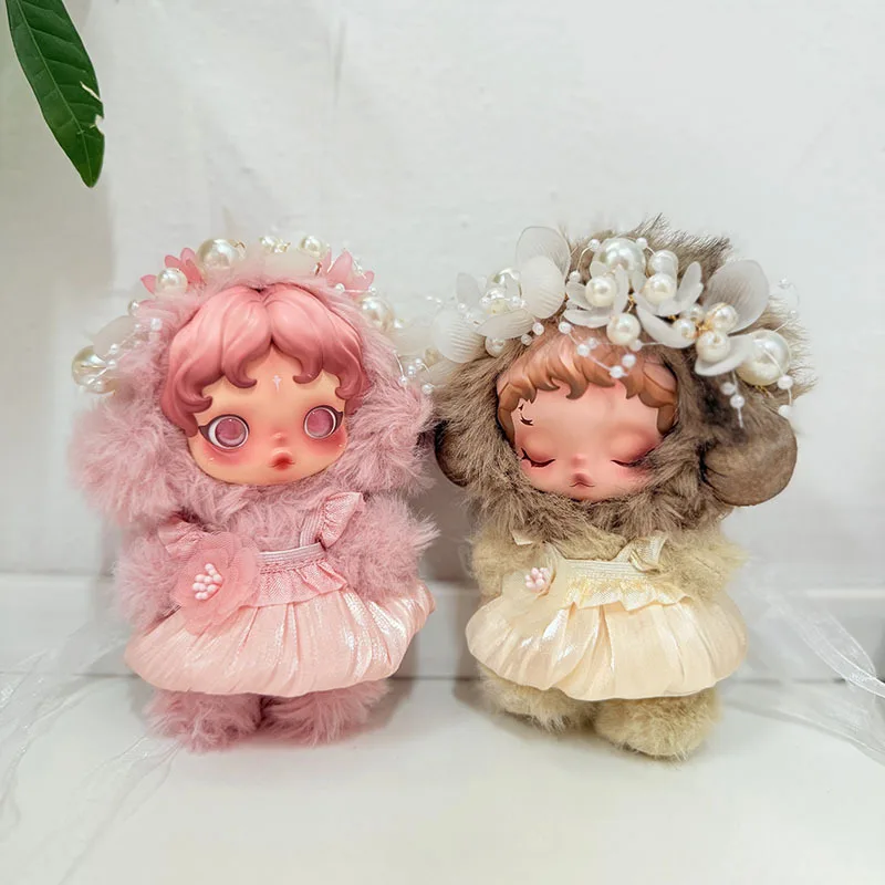 

Doll Outfit For 17cm Skull Panda Light Weaving Garden Series Shimmering Tulle Pleated Dress With Floral Details Fairy-Style