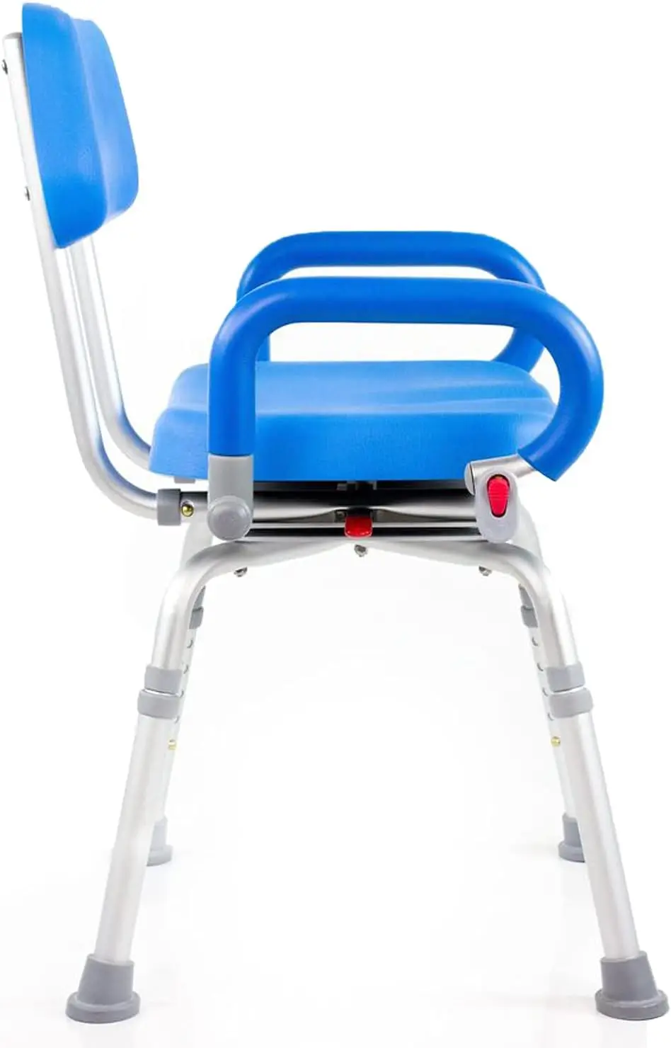 Pivoting Shower Chair for Bathtub, Adjustable Swivel Seat with Padded Back and Arms, Adjustable Space Saving Design