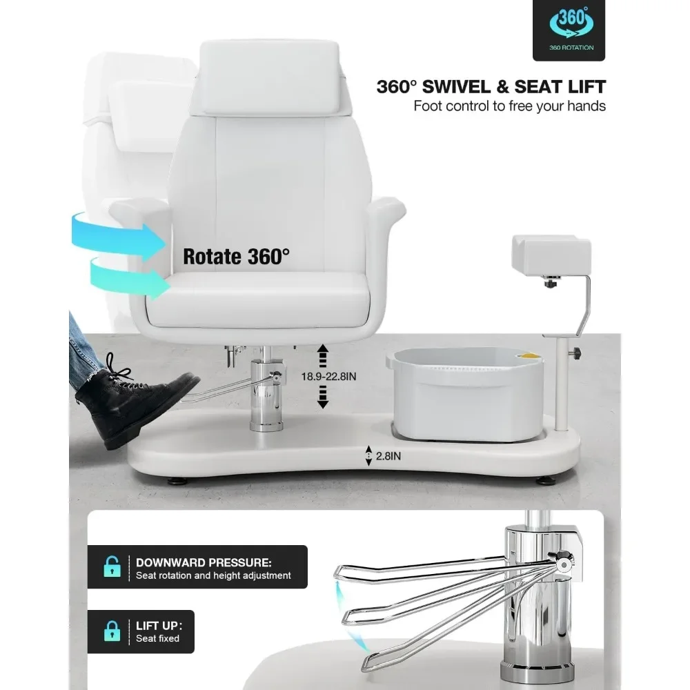 كرسي باديكير بدون سباكة، محطة باديكير محمولة مع حامل باديكير، كرسي سبا احترافي للقدمين ومقعد منخفض