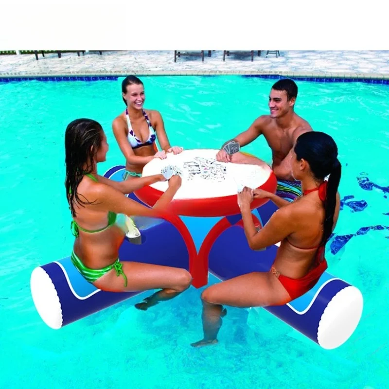 Water inflatable floating picnic table